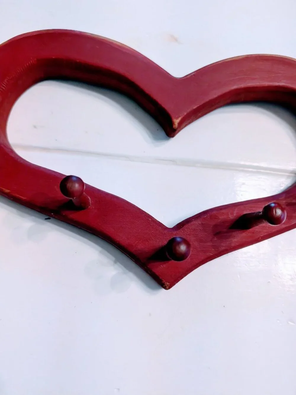 VTG Entryway Heart Hanging Key Holder & Welcome Village Houses Cottagecore 80s